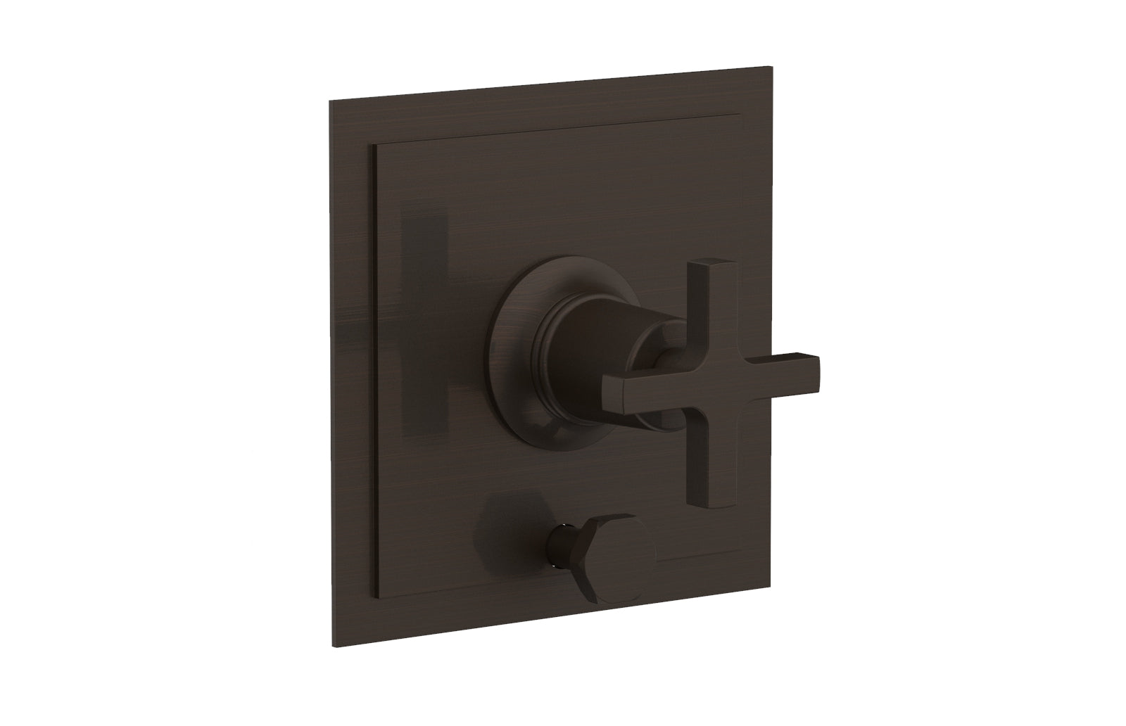 Phylrich HEX MODERN Pressure Balance Shower Plate with Diverter and Handle Trim Set - Cross Handle