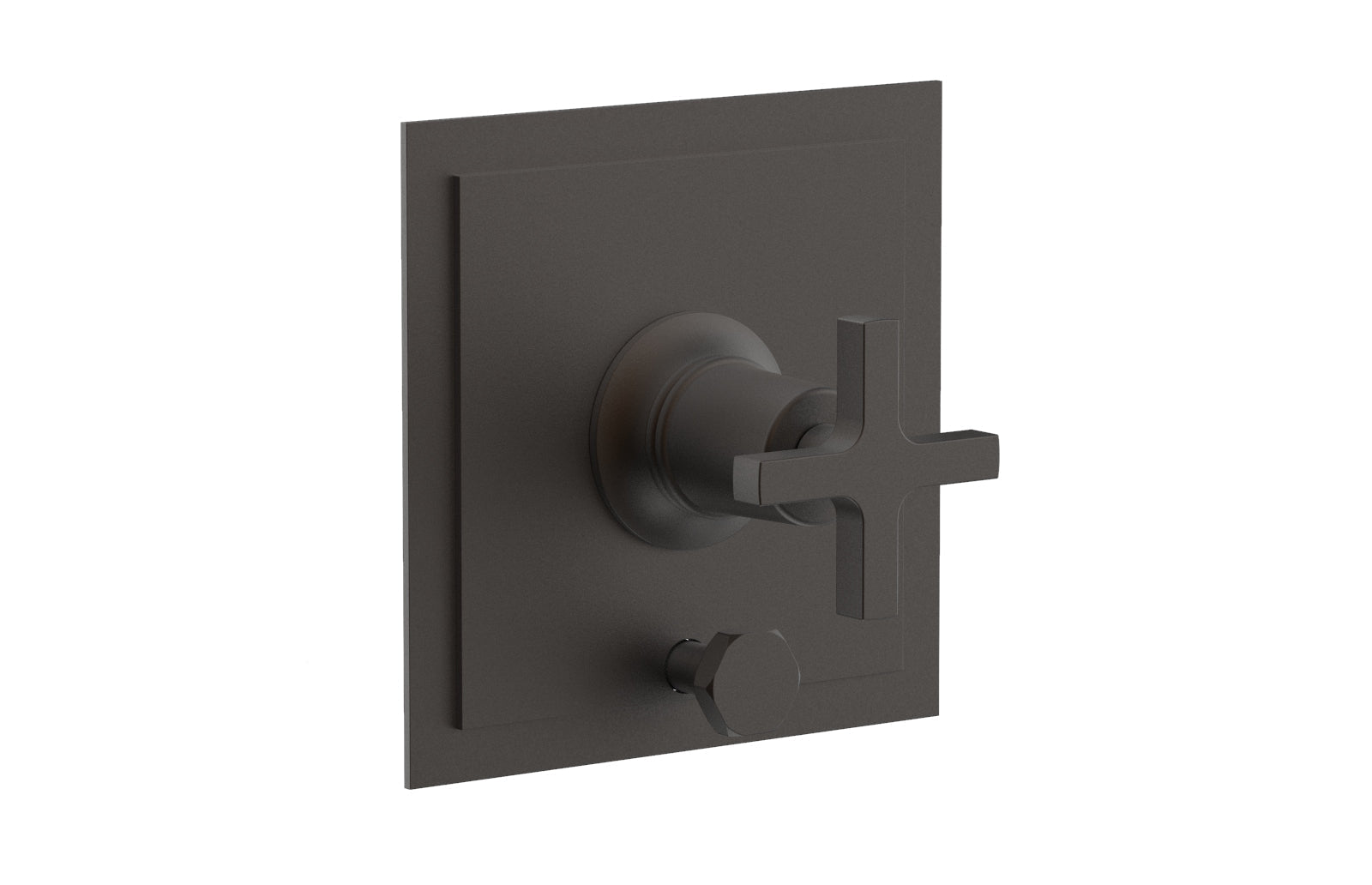Phylrich HEX MODERN Pressure Balance Shower Plate with Diverter and Handle Trim Set - Cross Handle