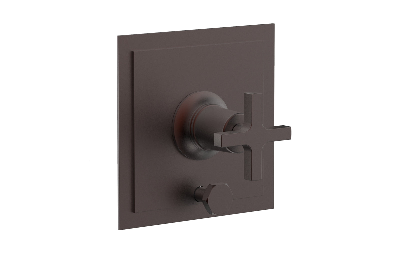 Phylrich HEX MODERN Pressure Balance Shower Plate with Diverter and Handle Trim Set - Cross Handle