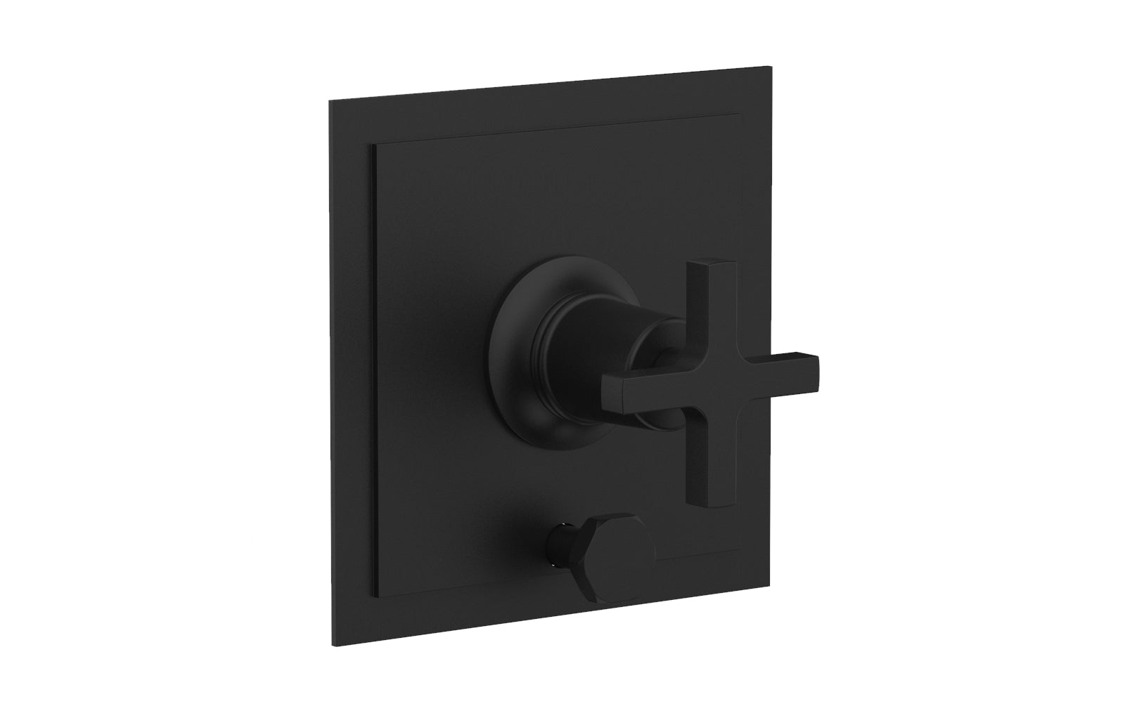 Phylrich HEX MODERN Pressure Balance Shower Plate with Diverter and Handle Trim Set - Cross Handle