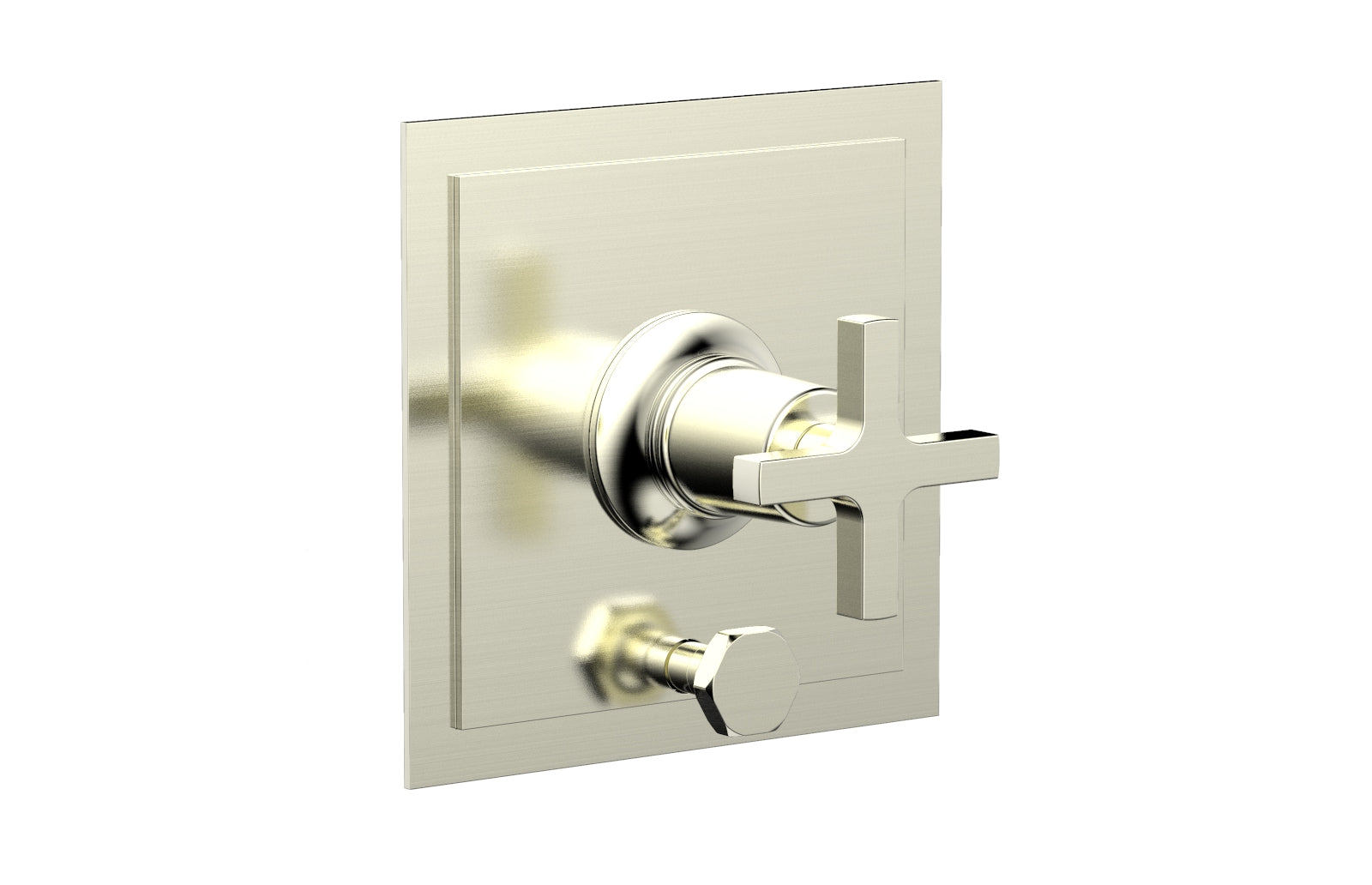 Phylrich HEX MODERN Pressure Balance Shower Plate with Diverter and Handle Trim Set - Cross Handle