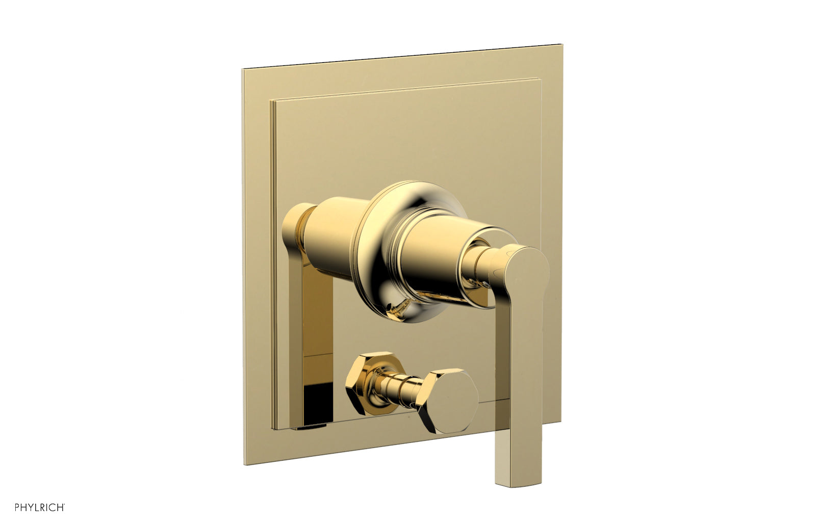 Phylrich HEX MODERN Pressure Balance Shower Plate with Diverter and Handle Trim Set