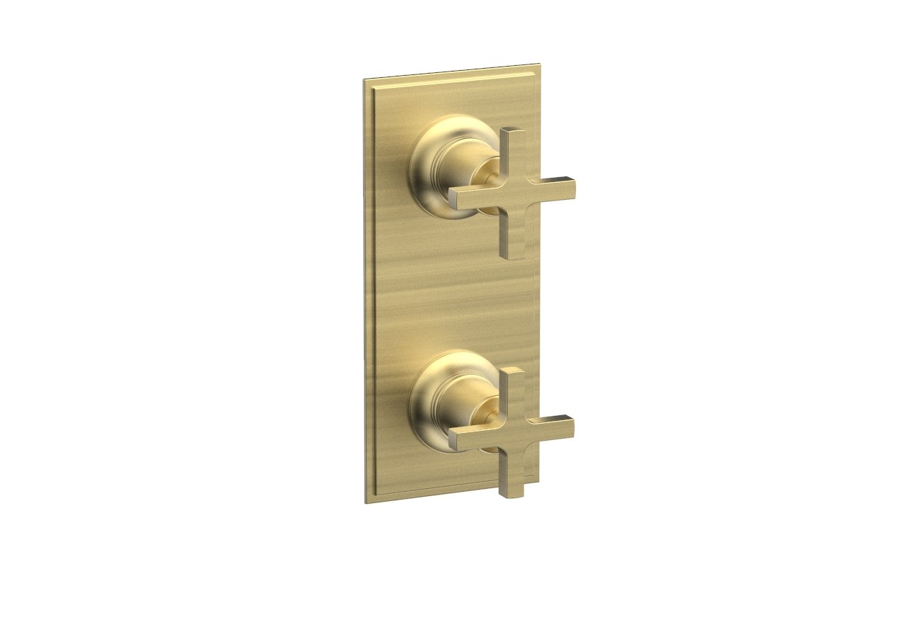 Phylrich HEX MODERN Cross Handle Pair Trim Set for Thermostatic Control with Volume Control or Diverter