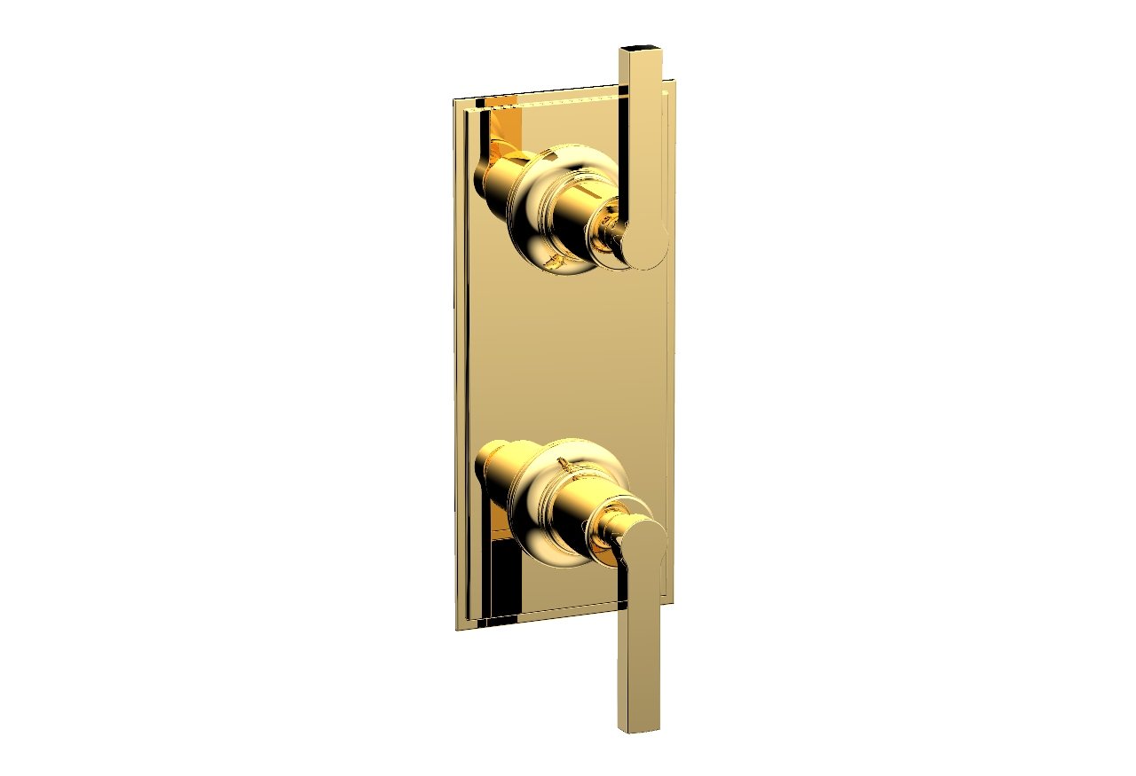 Phylrich HEX MODERN Lever Handle Pair Trim Set for Thermostatic Control with Volume Control or Diverter