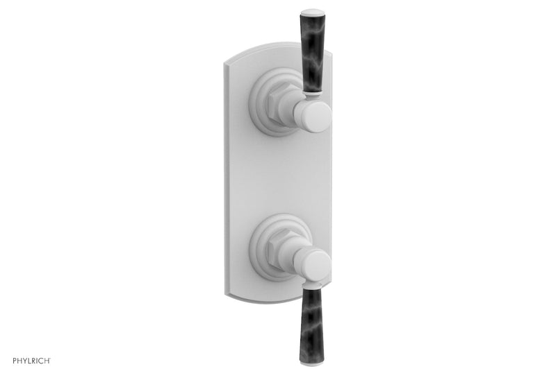 Phylrich HEX TRADITIONAL / HENRI 1/2" Thermostatic Valve with Volume Control or Diverter - Black Marble Handles