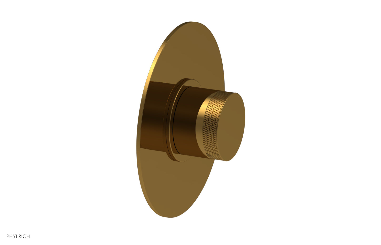 Phylrich BASIC II 1/2" Mini Thermostatic Round Shower Trim - Knurled Handle