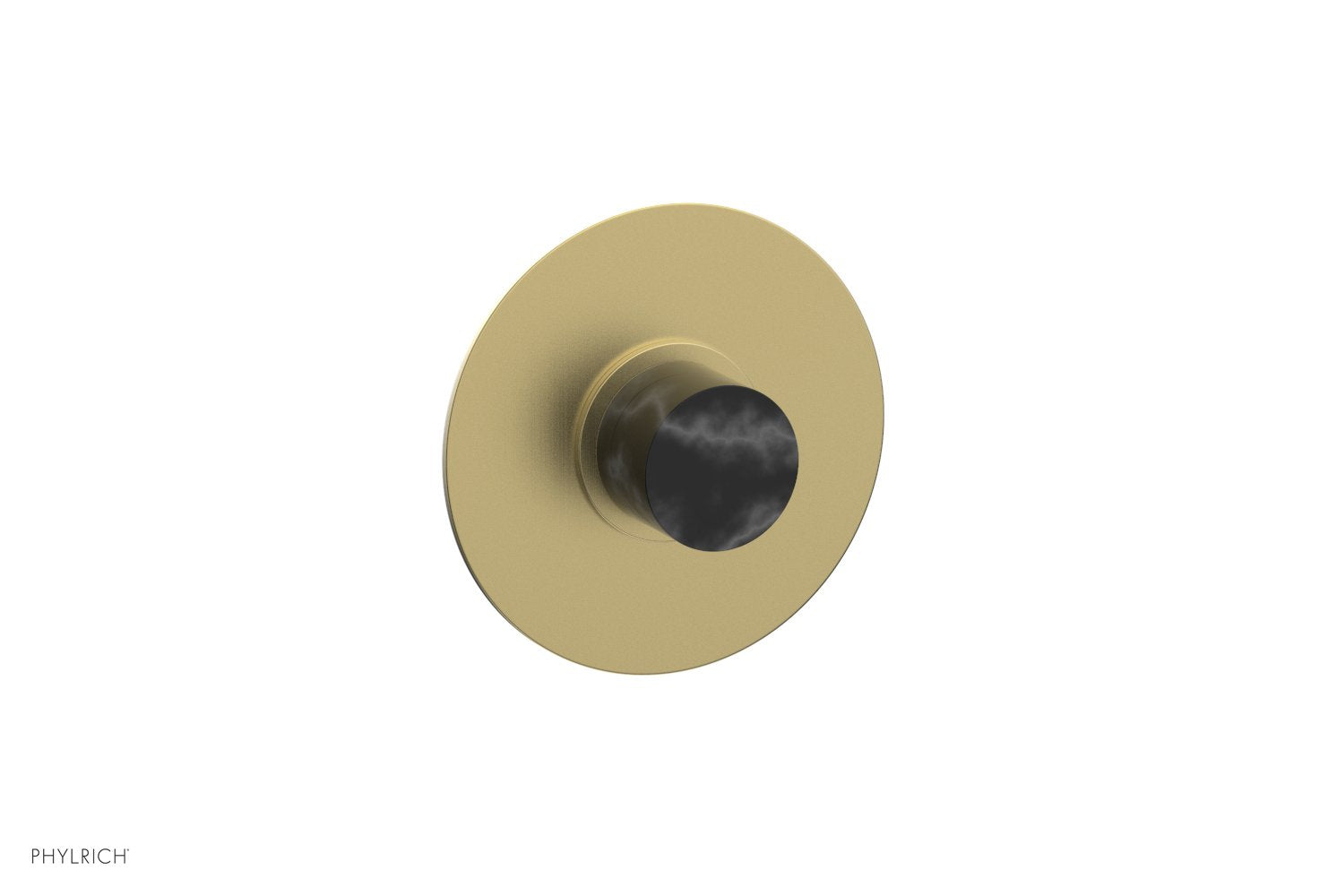 Phylrich BASIC II 1/2" Mini Thermostatic Round Shower Trim Black Marble Handle