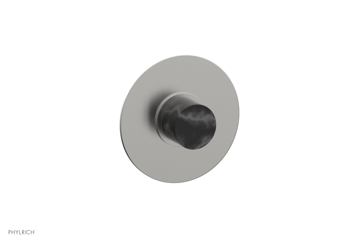 Phylrich BASIC II 1/2" Mini Thermostatic Round Shower Trim Black Marble Handle