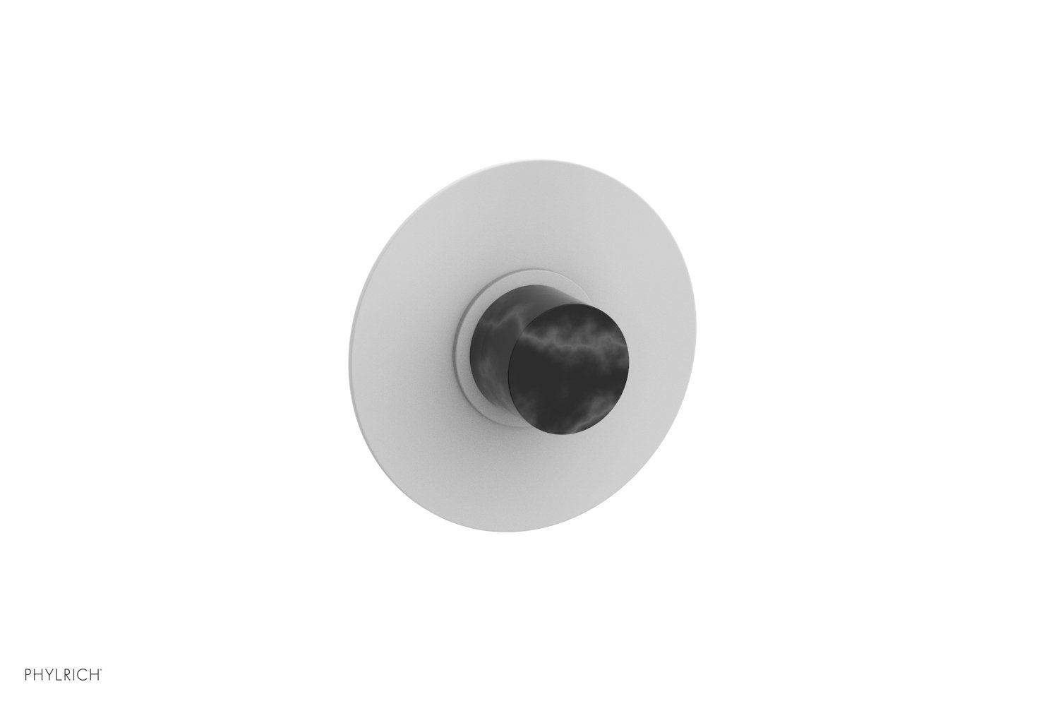 Phylrich BASIC II 1/2" Mini Thermostatic Round Shower Trim Black Marble Handle