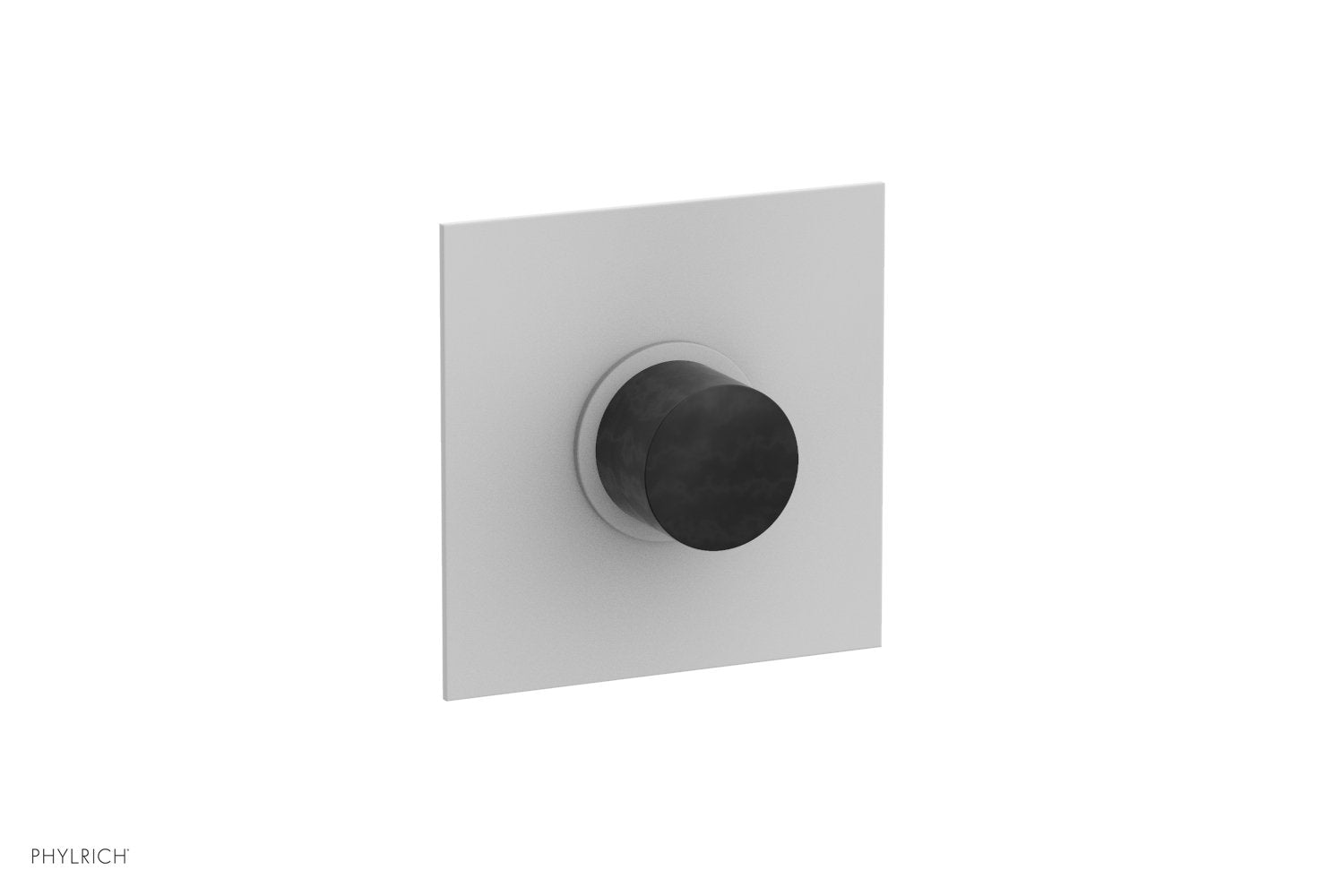 Phylrich BASIC II 1/2" Mini Thermostatic Square Shower Trim Black Marble Handle