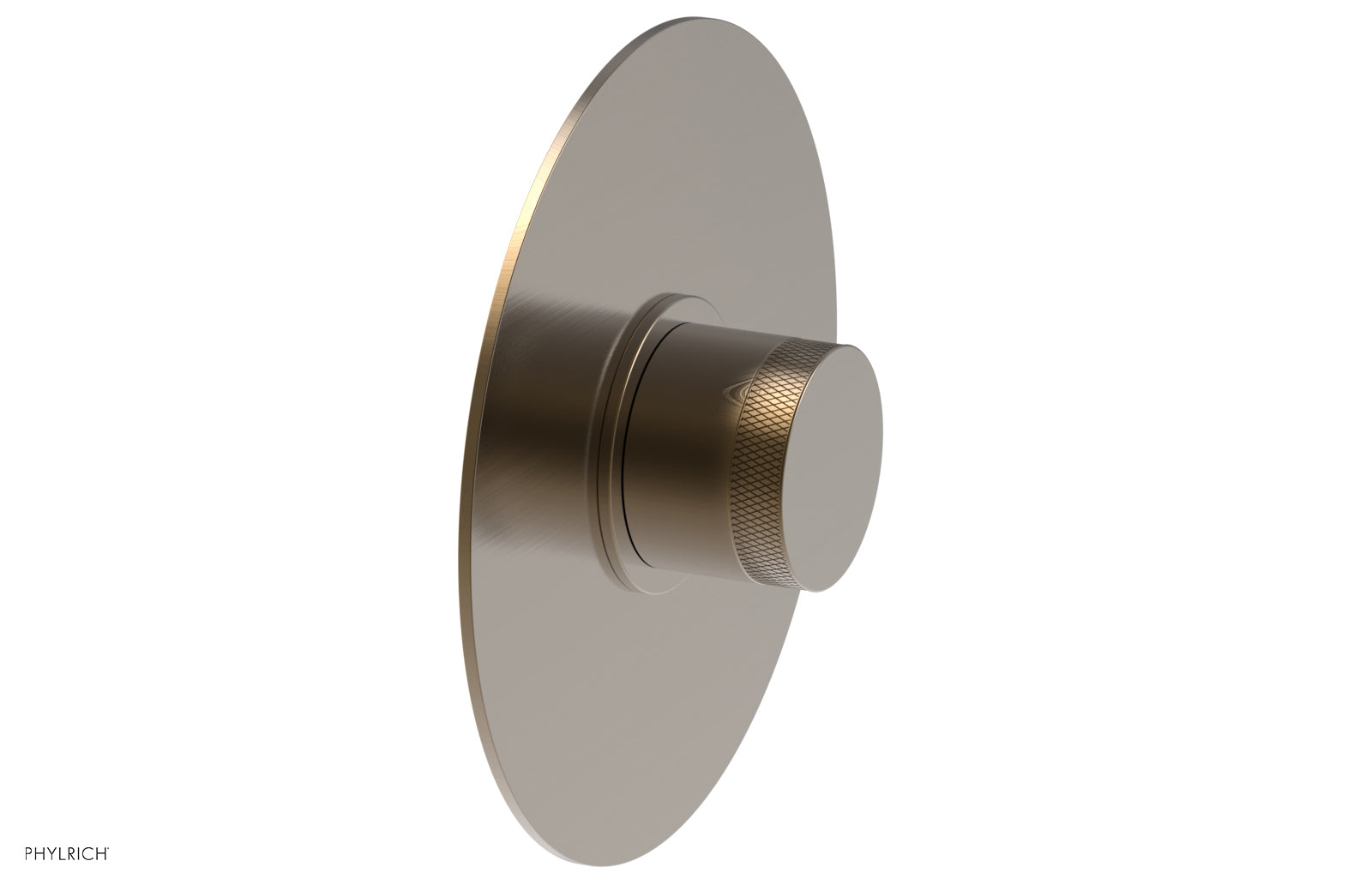 Phylrich BASIC II Pressure Balance Round Shower Plate & Handle Trim, Knurled Handle