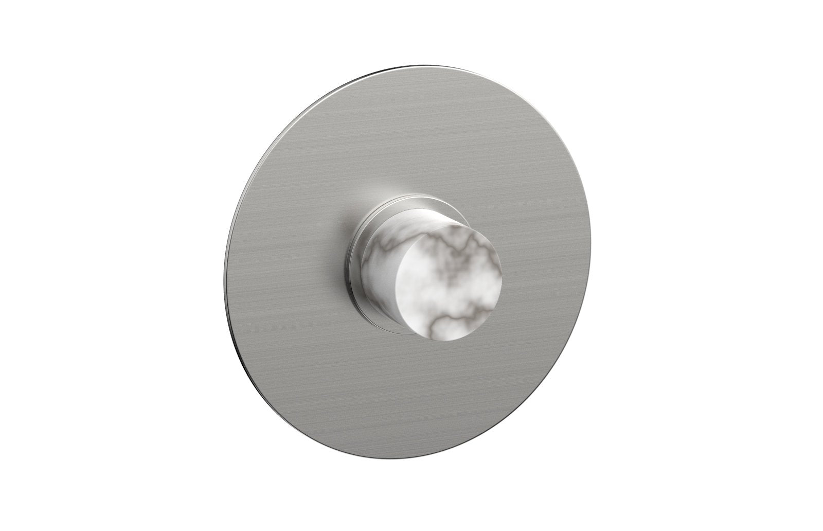 Phylrich BASIC II Pressure Balance Round Shower Plate & Handle Trim, White Marble Handle