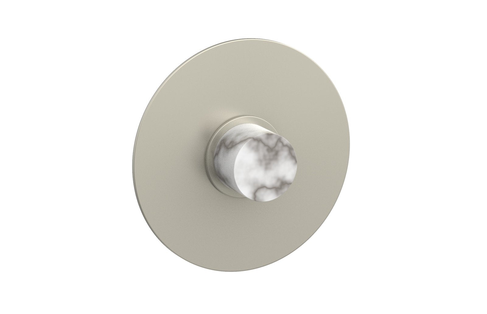 Phylrich BASIC II Pressure Balance Round Shower Plate & Handle Trim, White Marble Handle
