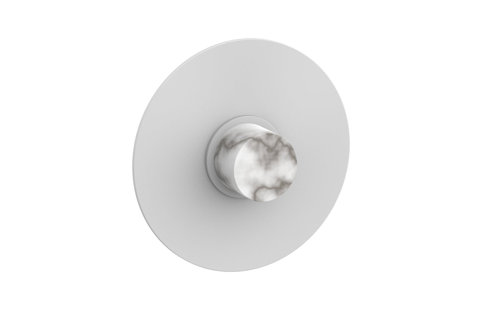 Phylrich BASIC II Pressure Balance Round Shower Plate & Handle Trim, White Marble Handle