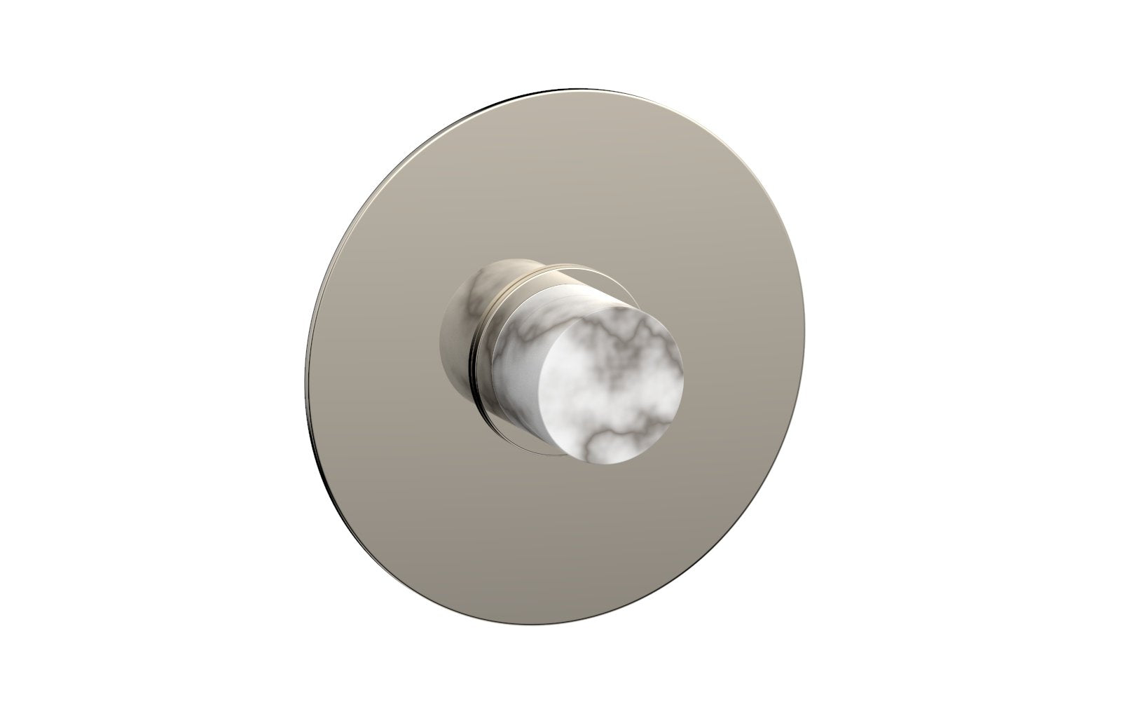 Phylrich BASIC II Pressure Balance Round Shower Plate & Handle Trim, White Marble Handle