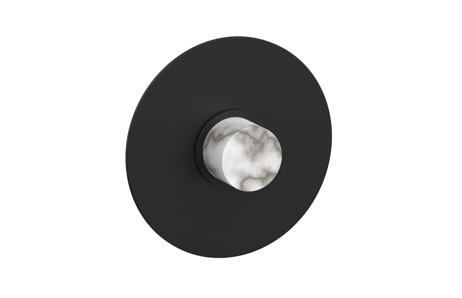 Phylrich BASIC II 3/4" Thermostatic Round Shower Trim Plate, White Marble Handle
