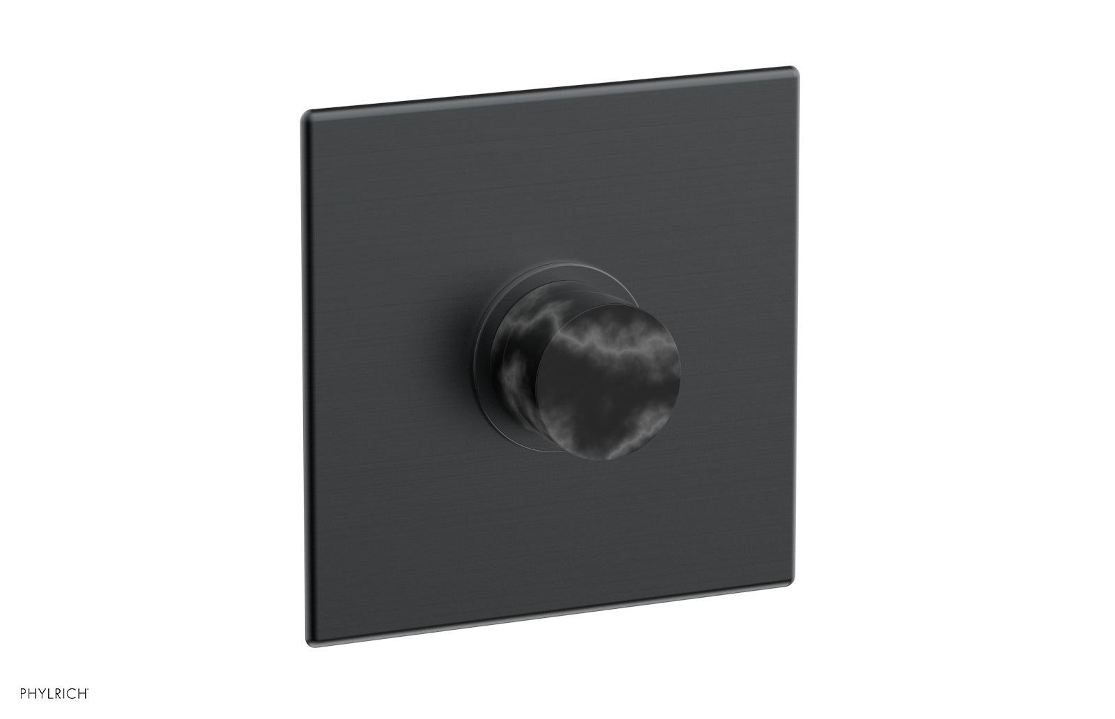 Phylrich BASIC II Pressure Balance Square Shower Plate & Black Marble Handle Trim