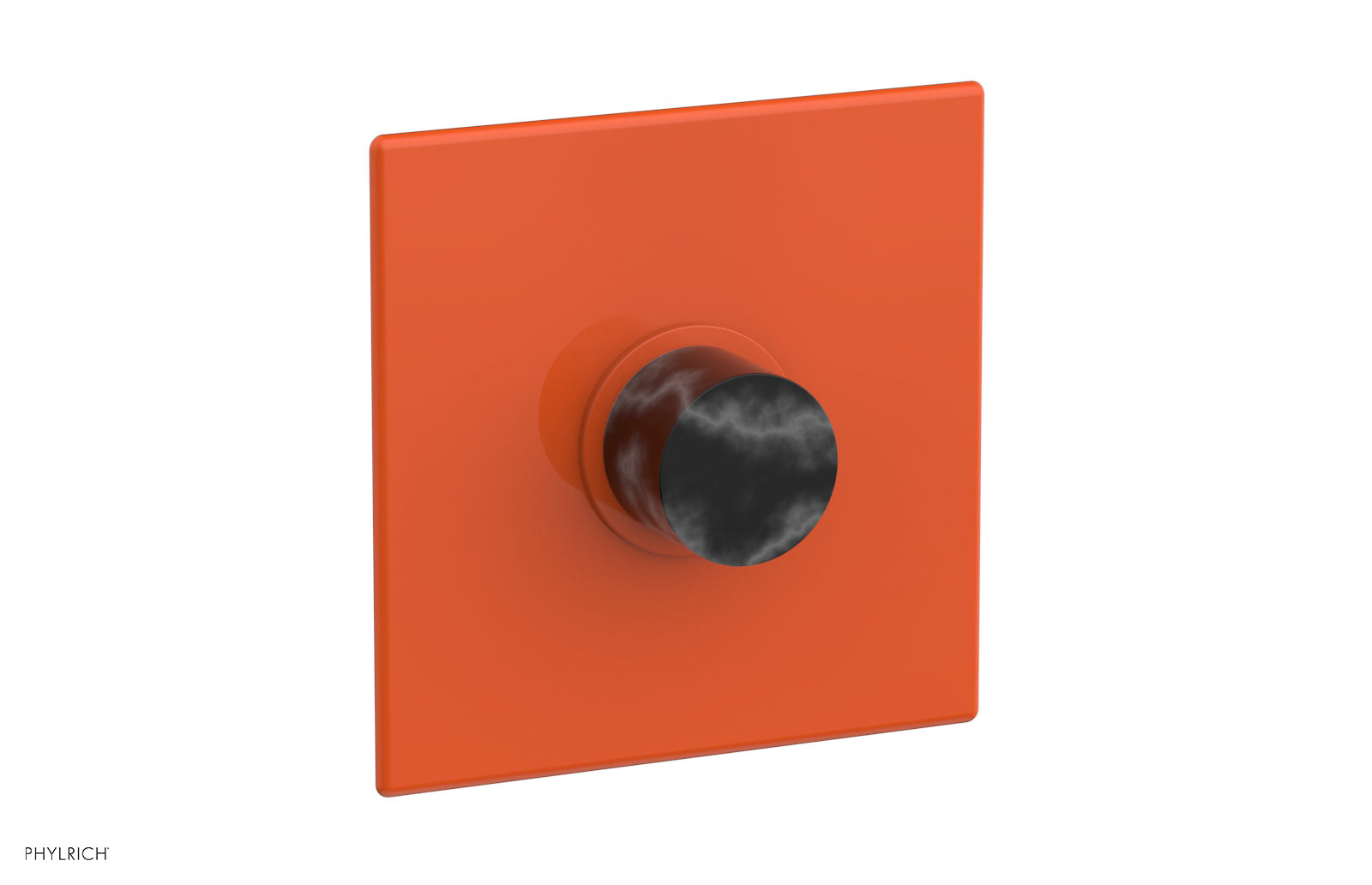 Phylrich BASIC II Pressure Balance Square Shower Plate & Black Marble Handle Trim
