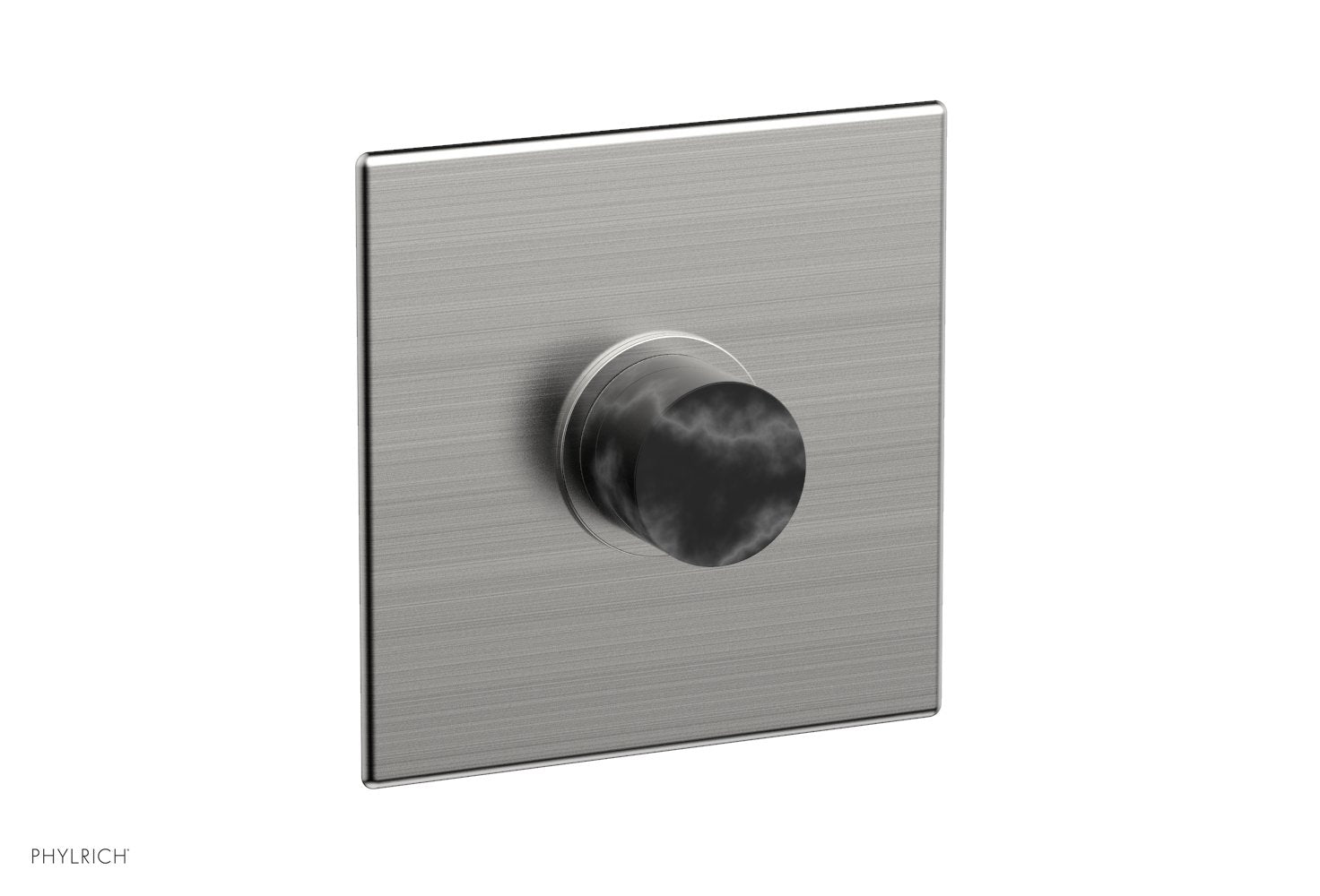 Phylrich BASIC II Pressure Balance Square Shower Plate & Black Marble Handle Trim
