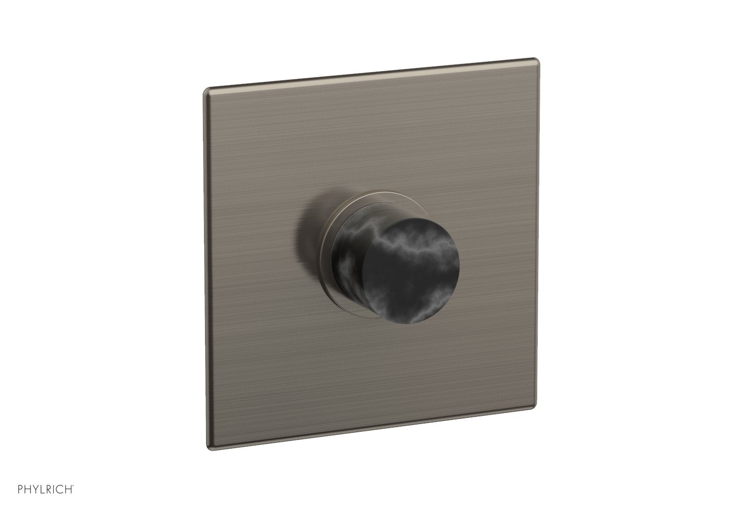 Phylrich BASIC II Pressure Balance Square Shower Plate & Black Marble Handle Trim