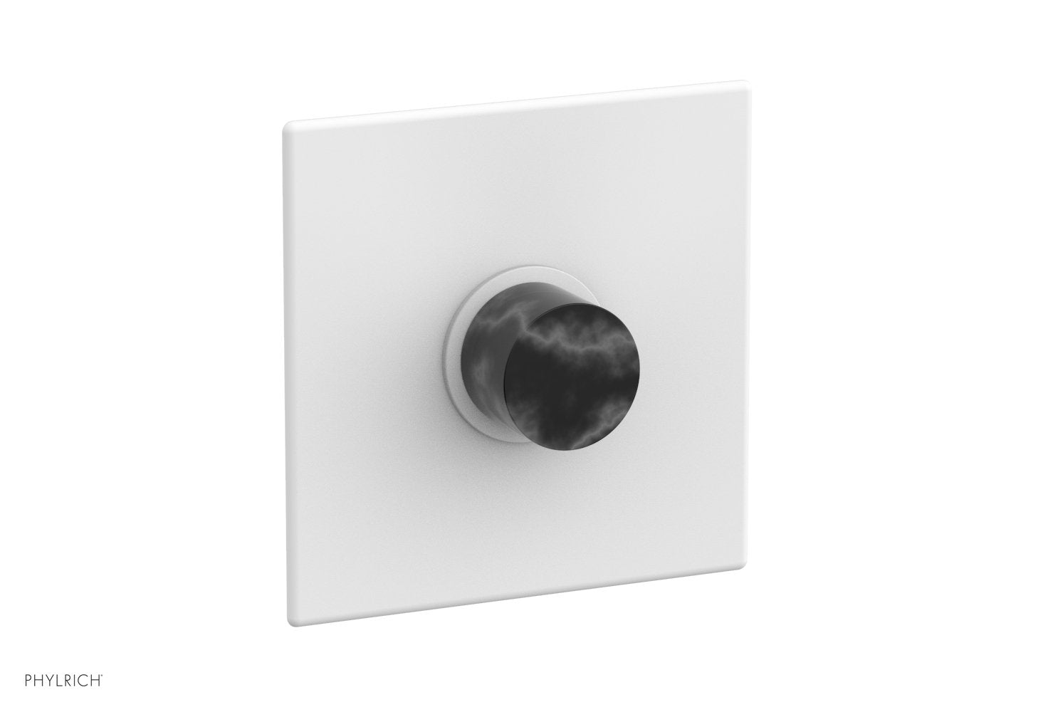 Phylrich BASIC II Pressure Balance Square Shower Plate & Black Marble Handle Trim