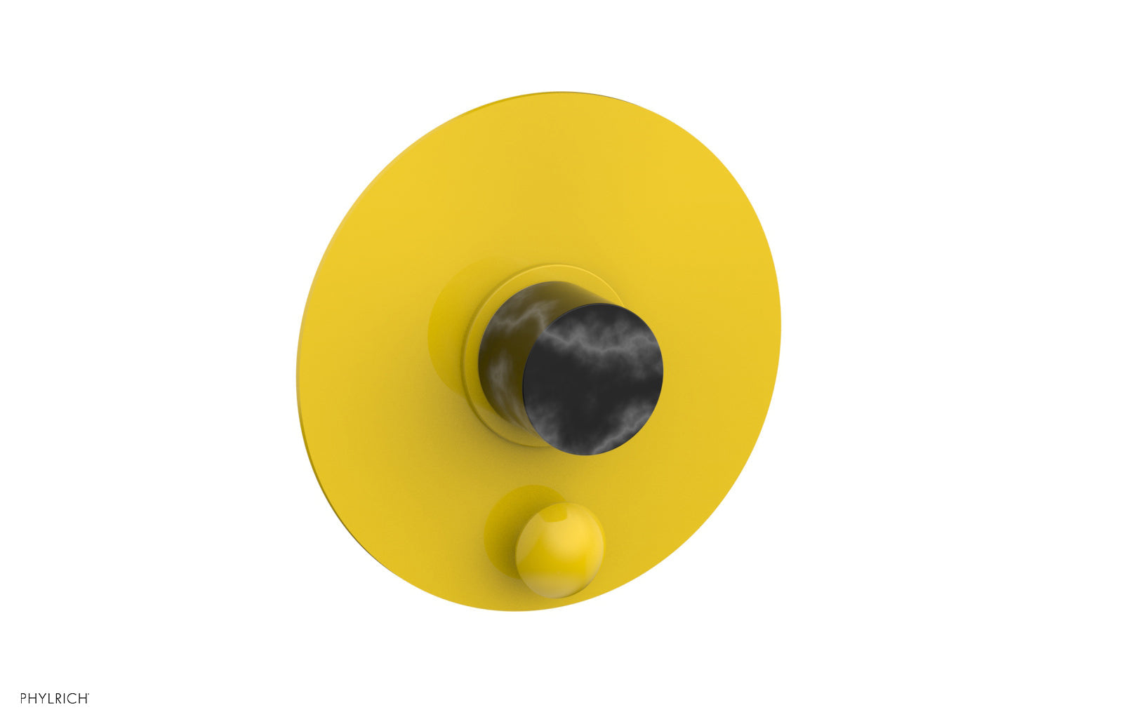 Phylrich BASIC II Pressure Balance Shower Plate with Diverter and Handle Trim Set - Black Marble