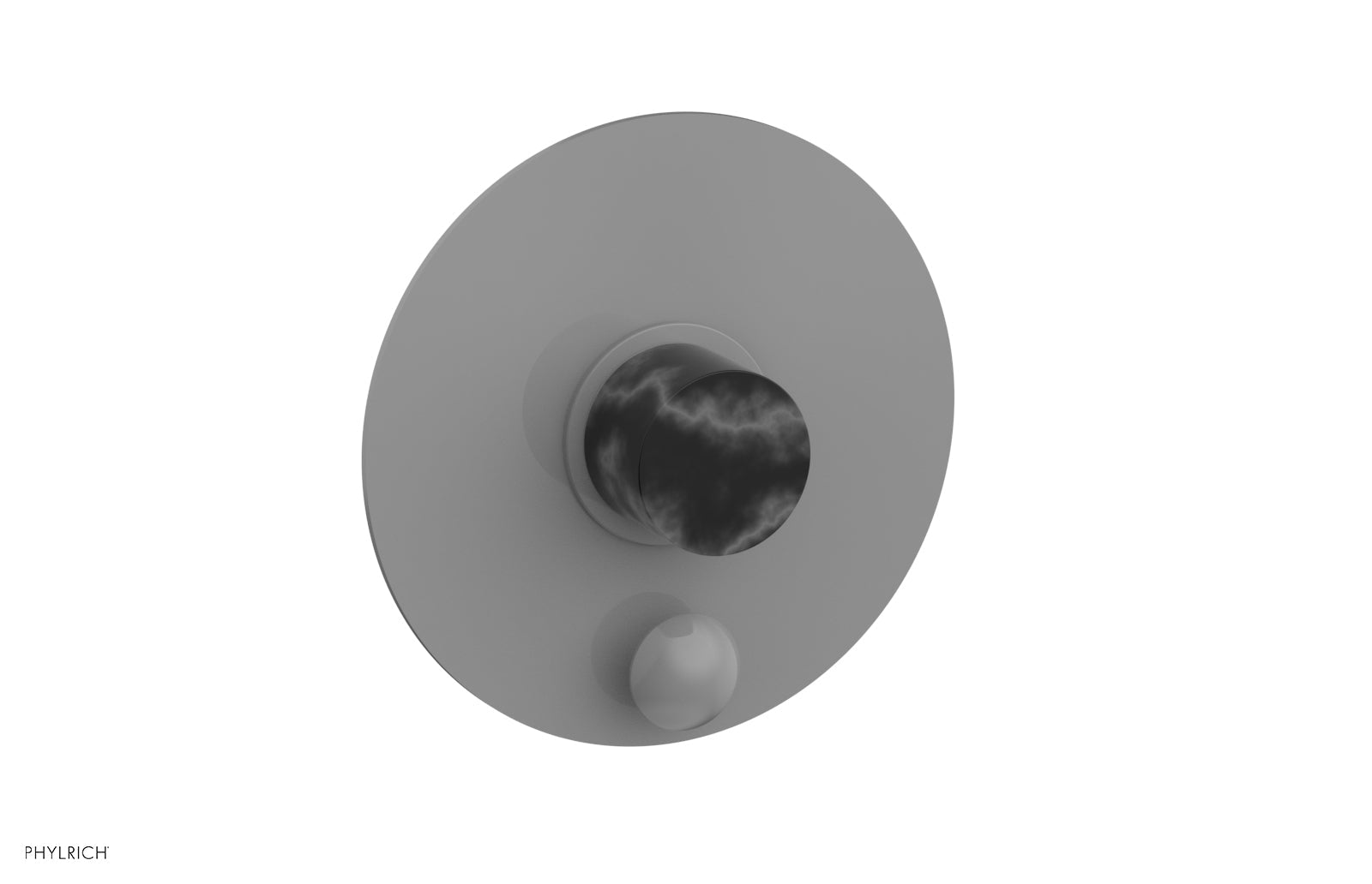 Phylrich BASIC II Pressure Balance Shower Plate with Diverter and Handle Trim Set - Black Marble