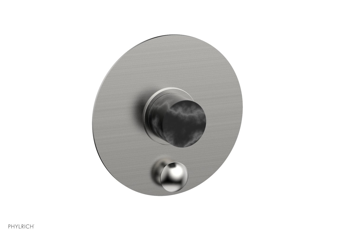 Phylrich BASIC II Pressure Balance Shower Plate with Diverter and Handle Trim Set - Black Marble