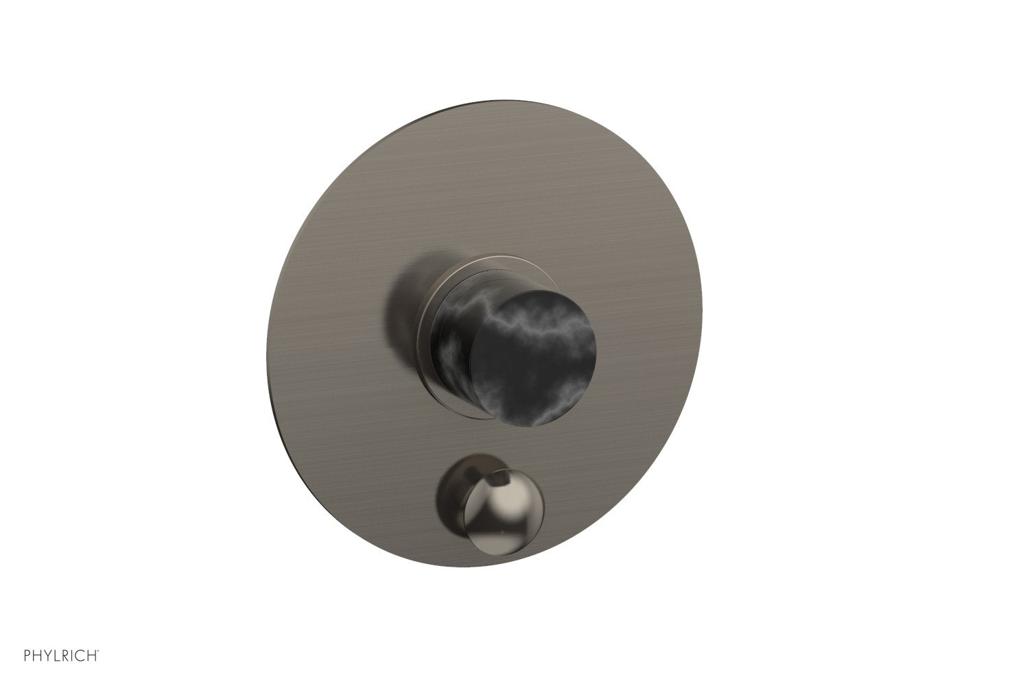 Phylrich BASIC II Pressure Balance Shower Plate with Diverter and Handle Trim Set - Black Marble