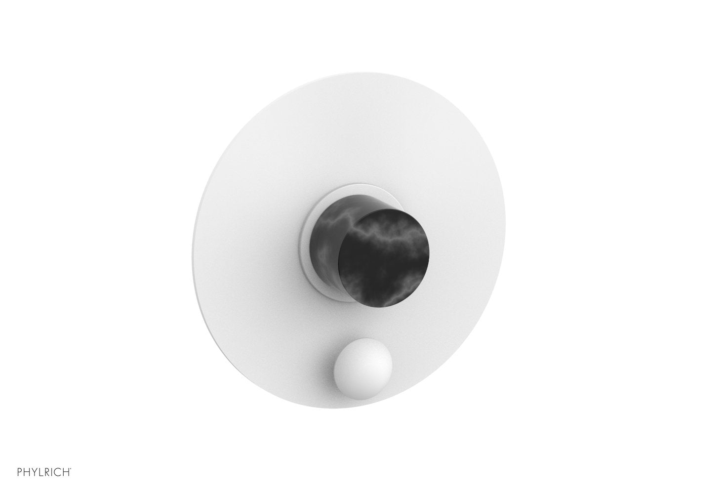 Phylrich BASIC II Pressure Balance Shower Plate with Diverter and Handle Trim Set - Black Marble