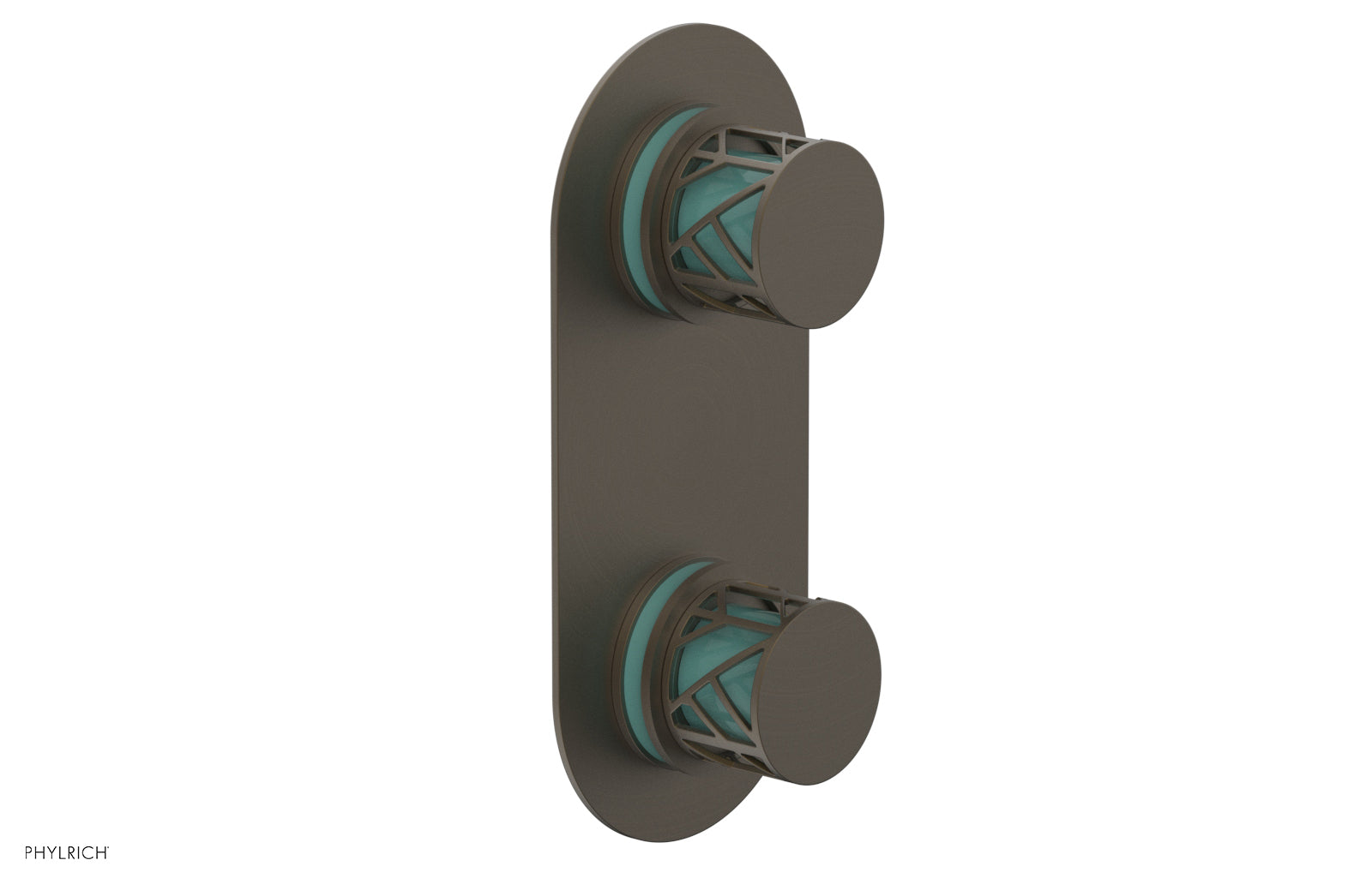 Phylrich JOLIE Thermostatic Valve with Volume Control or Diverter with "Turquoise" Accents