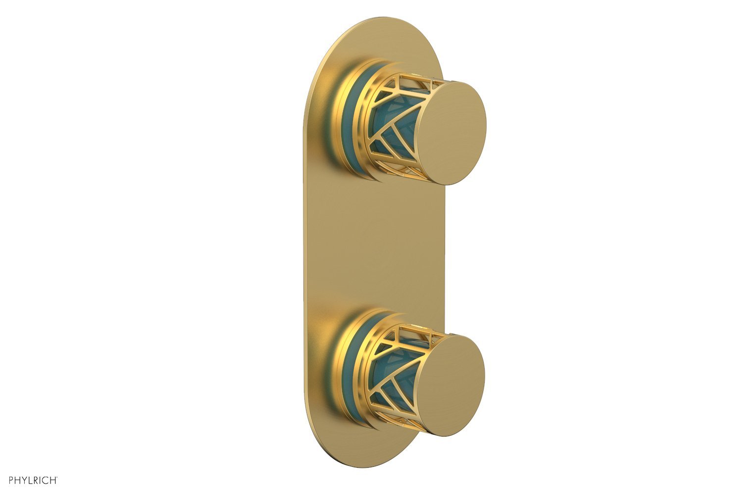 Phylrich JOLIE Thermostatic Valve with Volume Control or Diverter with "Turquoise" Accents