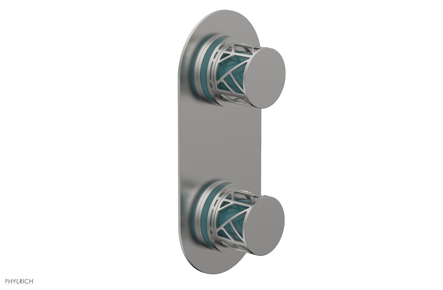 Phylrich JOLIE Thermostatic Valve with Volume Control or Diverter with "Turquoise" Accents