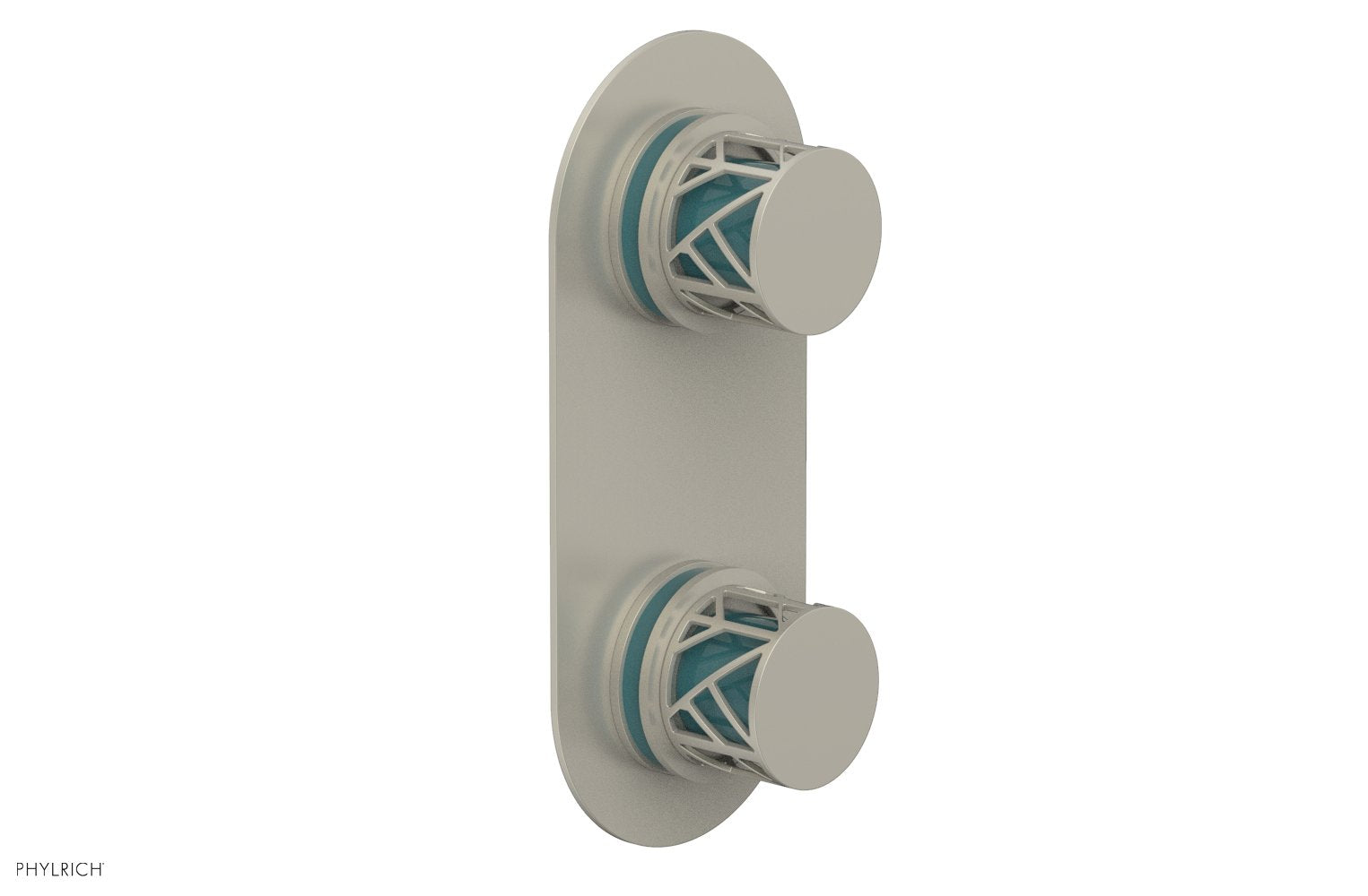 Phylrich JOLIE Thermostatic Valve with Volume Control or Diverter with "Turquoise" Accents