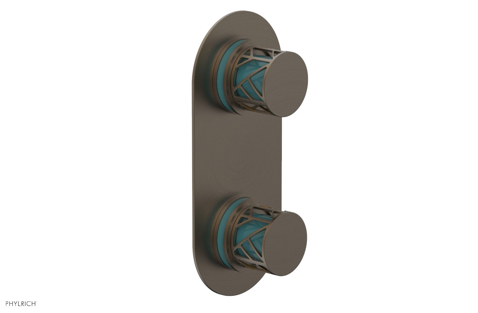 Phylrich JOLIE Thermostatic Valve with Volume Control or Diverter with "Turquoise" Accents