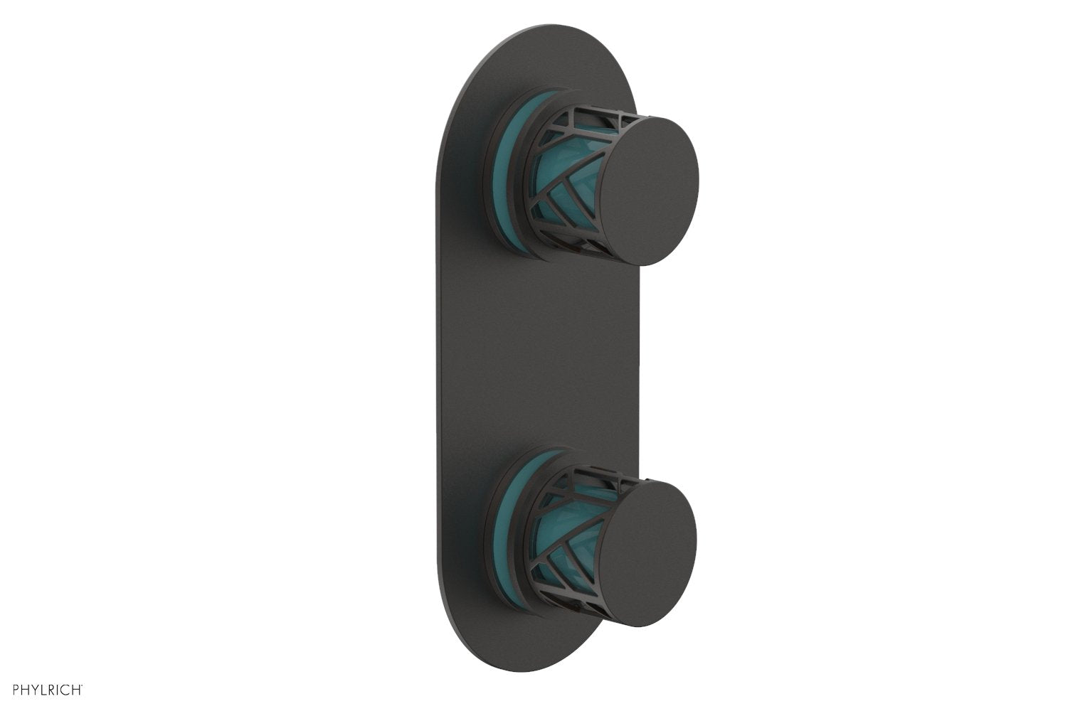 Phylrich JOLIE Thermostatic Valve with Volume Control or Diverter with "Turquoise" Accents