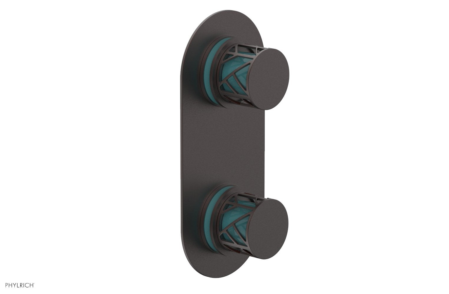 Phylrich JOLIE Thermostatic Valve with Volume Control or Diverter with "Turquoise" Accents