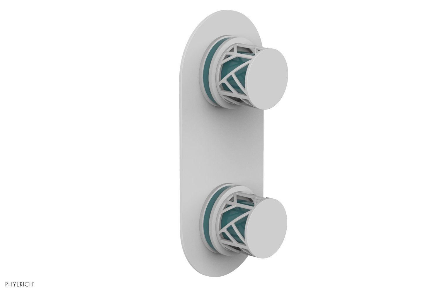 Phylrich JOLIE Thermostatic Valve with Volume Control or Diverter with "Turquoise" Accents
