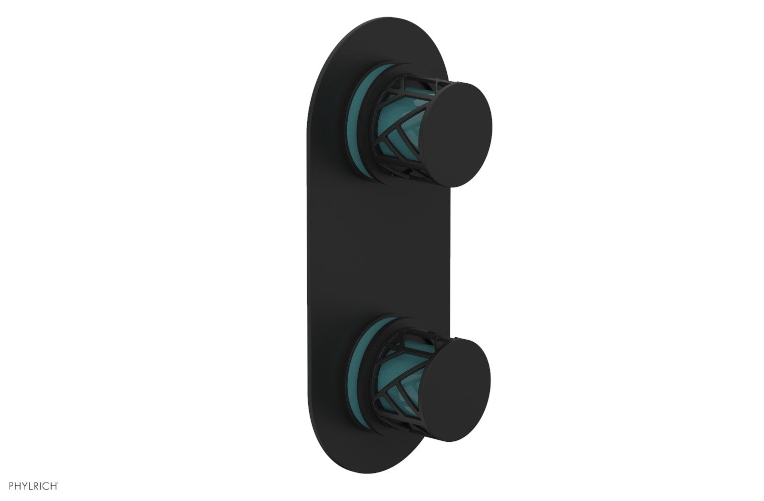 Phylrich JOLIE Thermostatic Valve with Volume Control or Diverter with "Turquoise" Accents