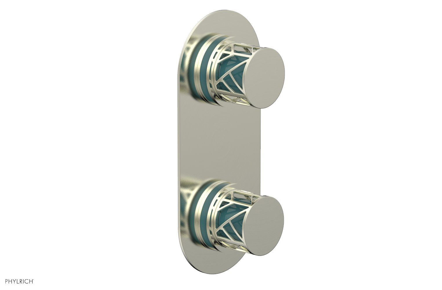 Phylrich JOLIE Thermostatic Valve with Volume Control or Diverter with "Turquoise" Accents