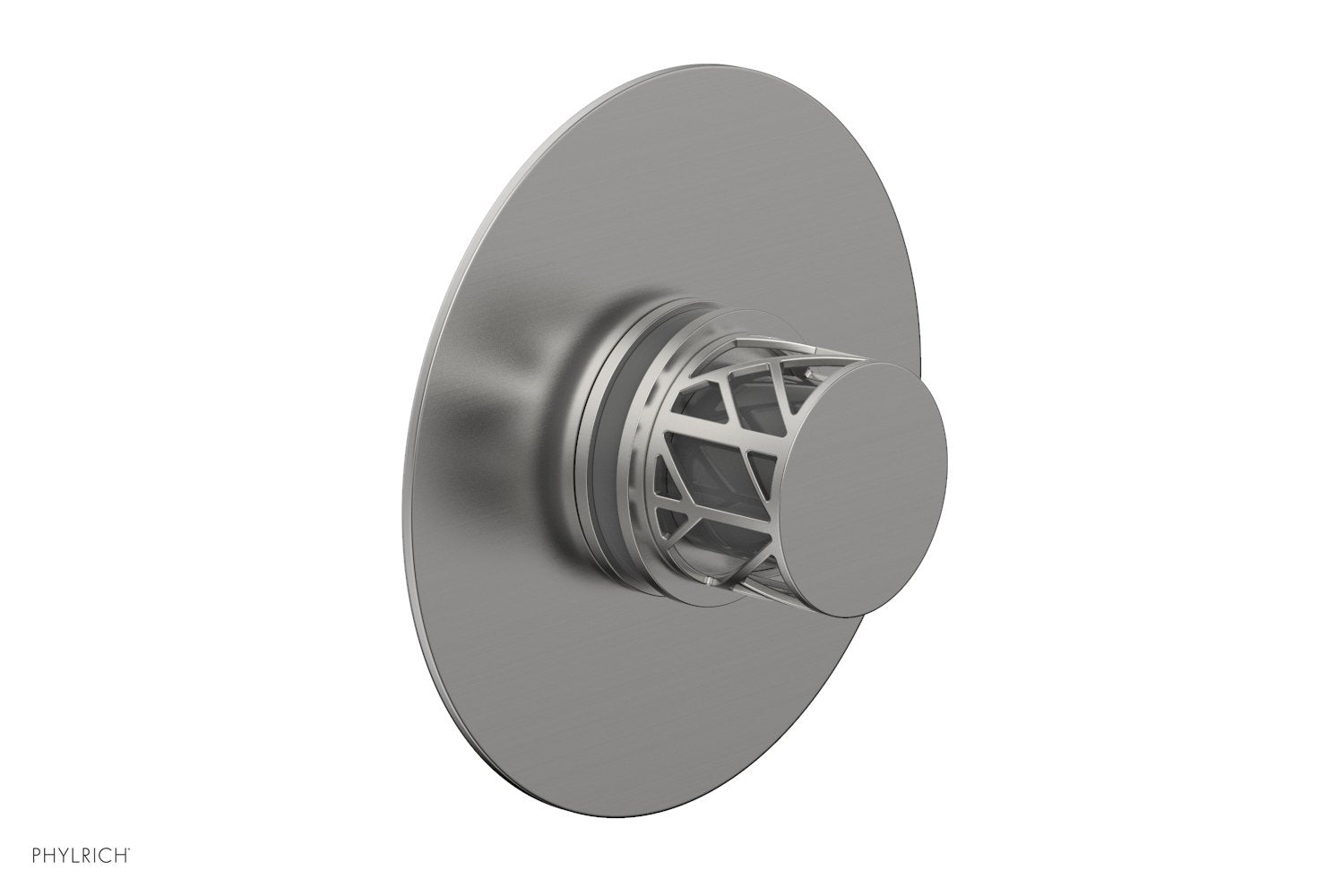 Phylrich JOLIE Pressure Balance Shower Plate & Handle Trim, Round Handle with "Grey" Accents