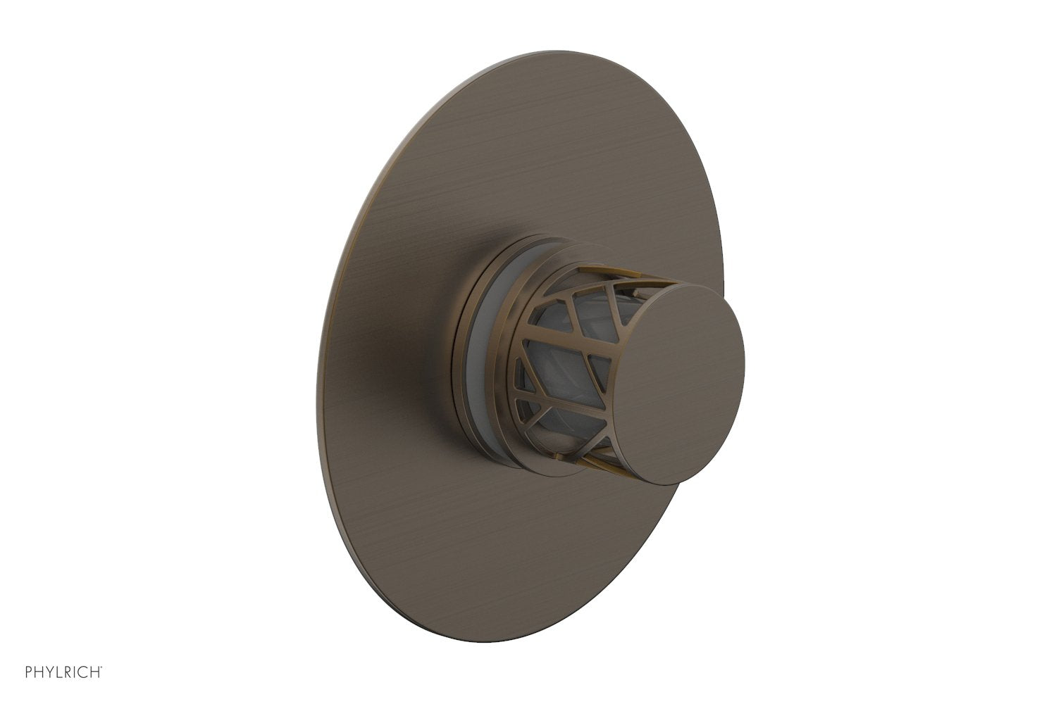 Phylrich JOLIE Pressure Balance Shower Plate & Handle Trim, Round Handle with "Grey" Accents