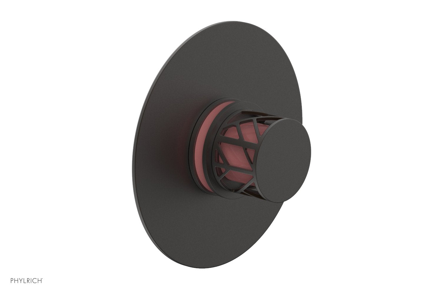 Phylrich JOLIE Pressure Balance Shower Plate & Handle Trim, Round Handle with "Pink" Accents
