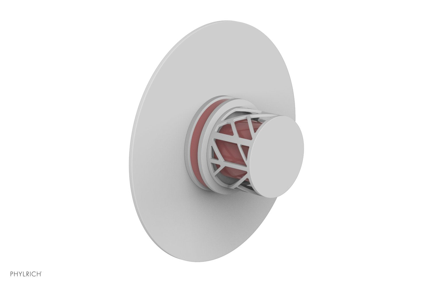 Phylrich JOLIE Thermostatic Shower Trim, Round Handle with "Pink" Accents