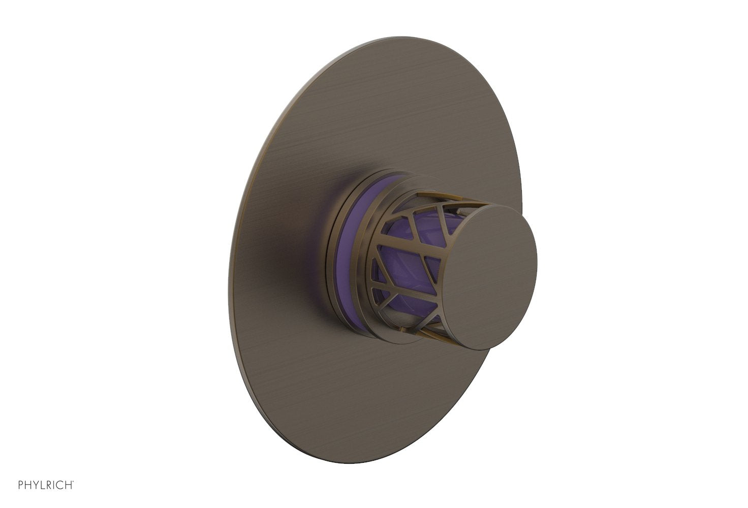 Phylrich JOLIE Pressure Balance Shower Plate & Handle Trim, Round Handle with "Purple" Accents