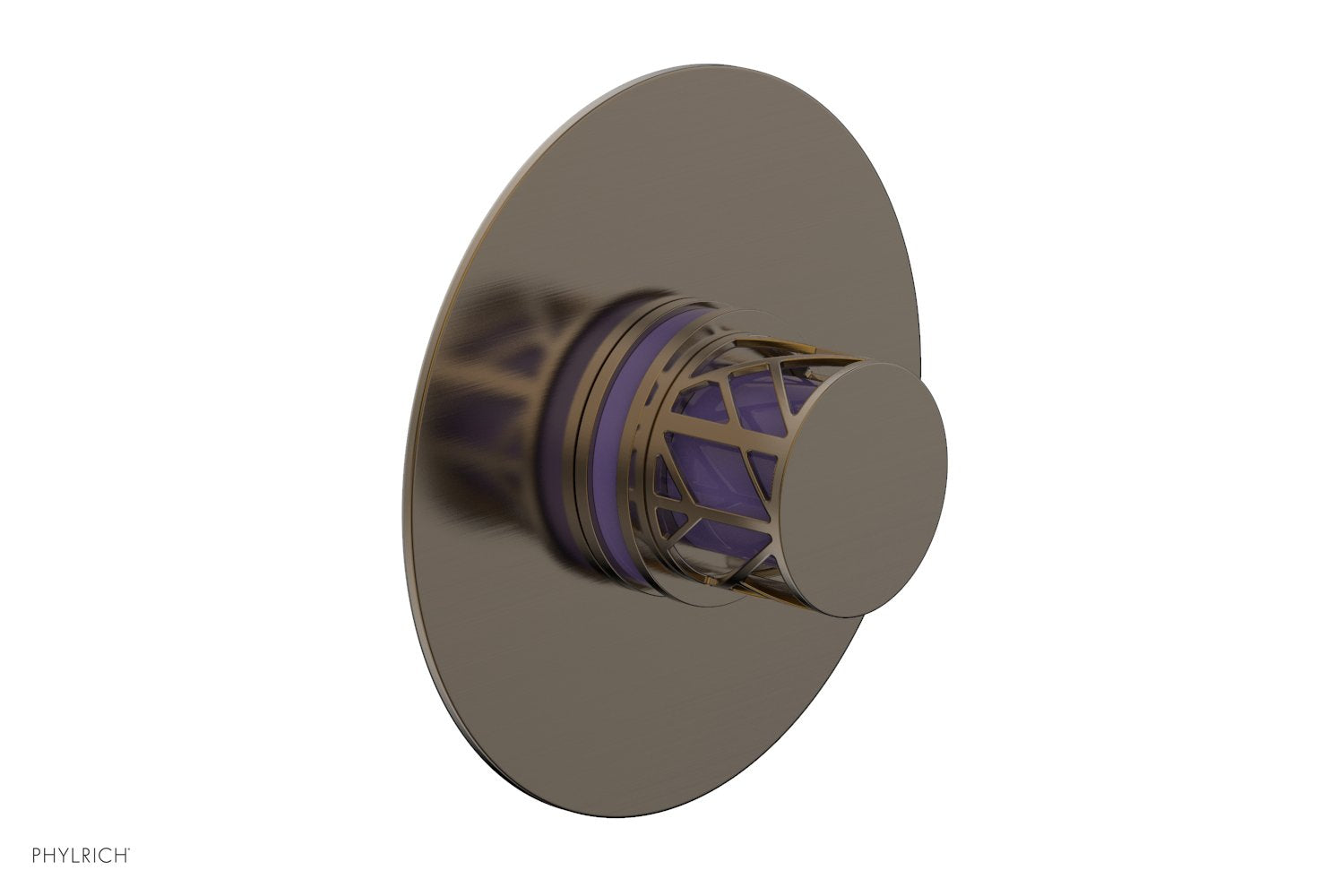 Phylrich JOLIE Pressure Balance Shower Plate & Handle Trim, Round Handle with "Purple" Accents