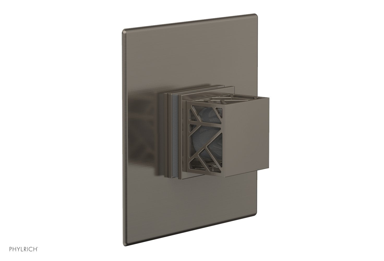 Phylrich JOLIE Pressure Balance Shower Plate & Handle Trim, Square Handle with "Grey" Accents