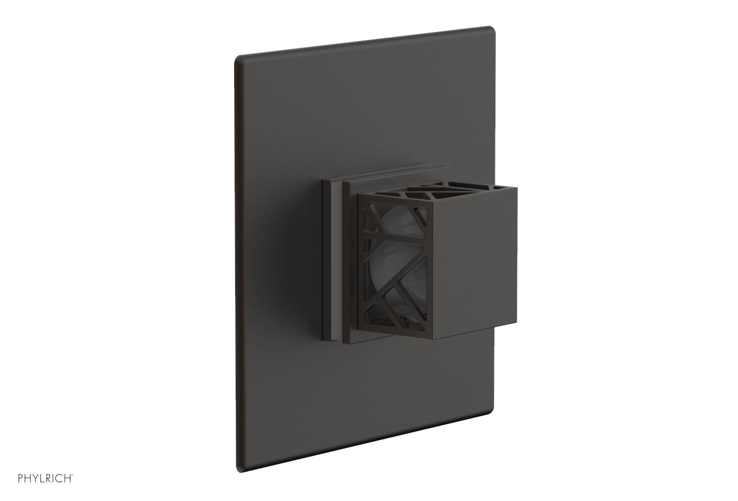 Phylrich JOLIE Pressure Balance Shower Plate & Handle Trim, Square Handle with "Grey" Accents