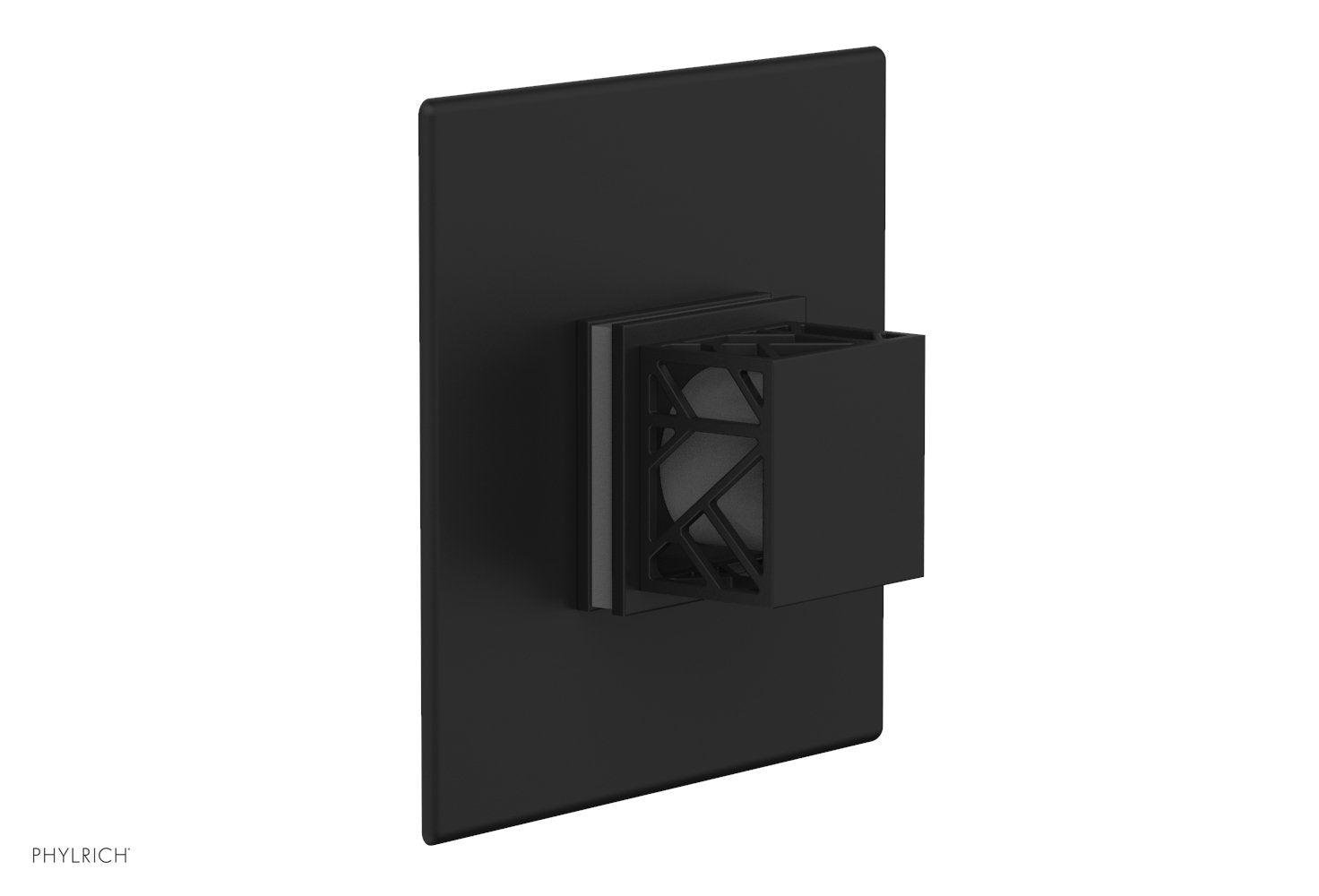 Phylrich JOLIE Pressure Balance Shower Plate & Handle Trim, Square Handle with "Grey" Accents