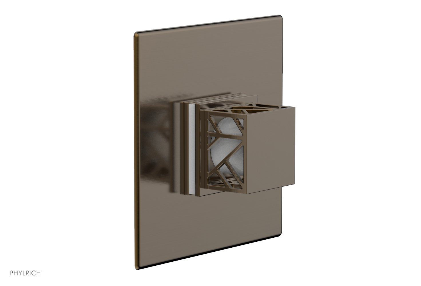 Phylrich JOLIE Pressure Balance Shower Plate & Handle Trim, Square Handle with "White" Accents